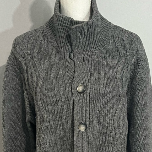 Wool Blend XXL Cable Knit Men's Cardigan EUC - Picture 5 of 11